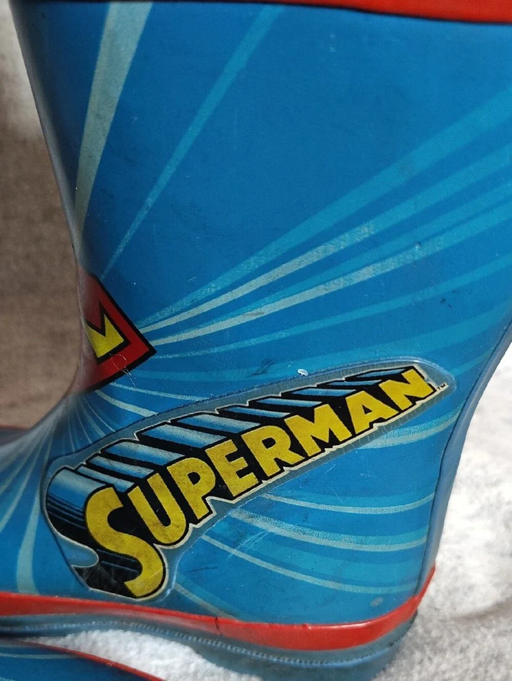 DC Comics Superman Blue and Red Kids Rain Boots